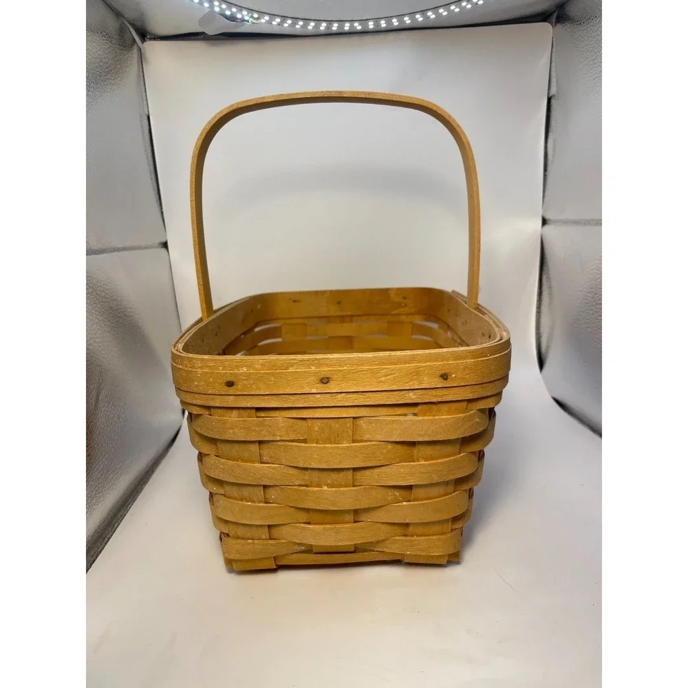 Longaberger Vintage 1998 Medium Market Basket Stationary Handle+Prot. Farmhouse